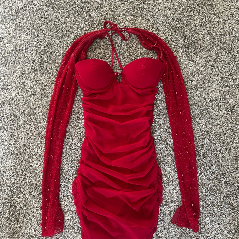 Oh Polly Vibrant Red Dress